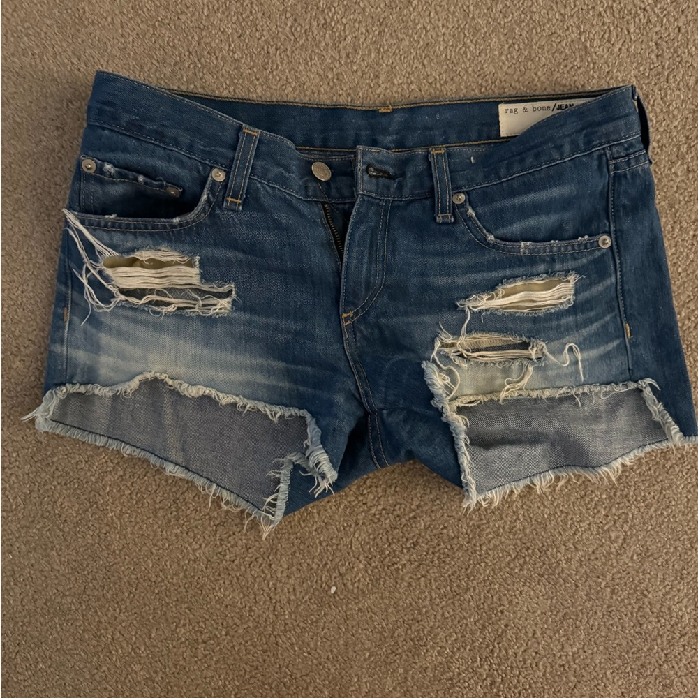 rag & bone distressed denim jean shorts size 26